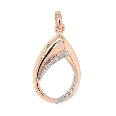 9ct rose gold diamond pendant