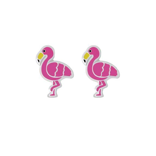 Sterling silver flamingo earrings