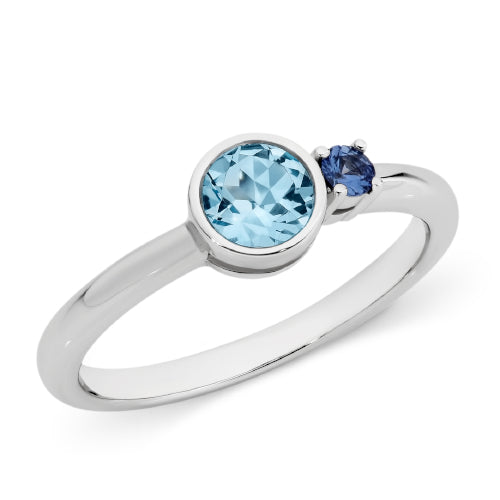 9ct Sapphire & Topaz ring