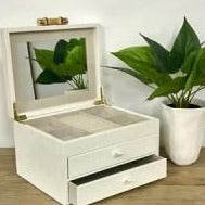 Large leather jewel box.