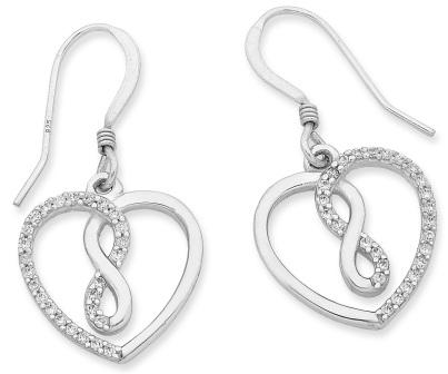 Sterling silver CZ earring & pendant set.