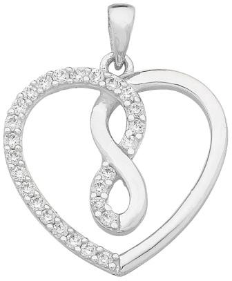 Sterling silver CZ earring & pendant set.