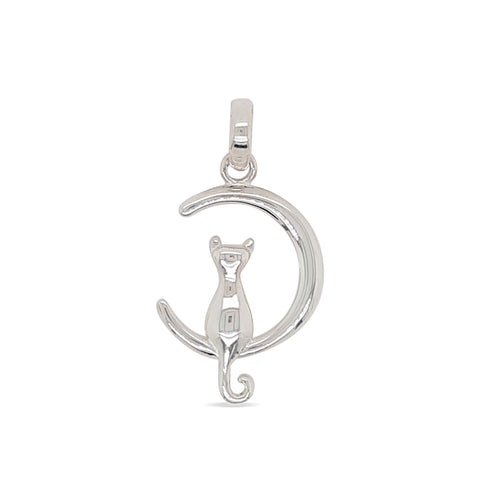 Sterling silver cat pendant.