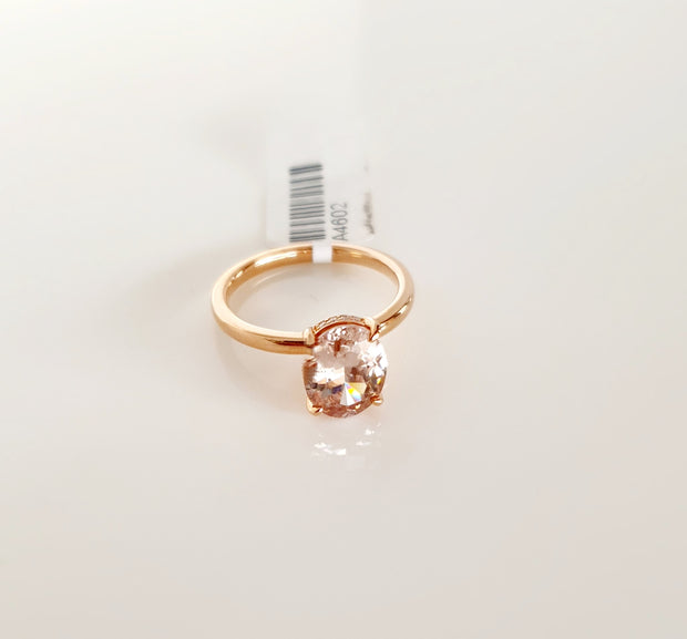 9ct rose gold Pink Zircon & Diamond ring