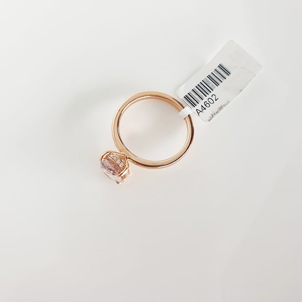 9ct rose gold Pink Zircon & Diamond ring