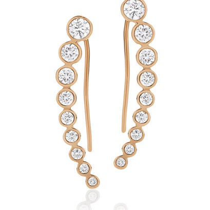 Rose gold plated Cubic Zirconia hook earrings
