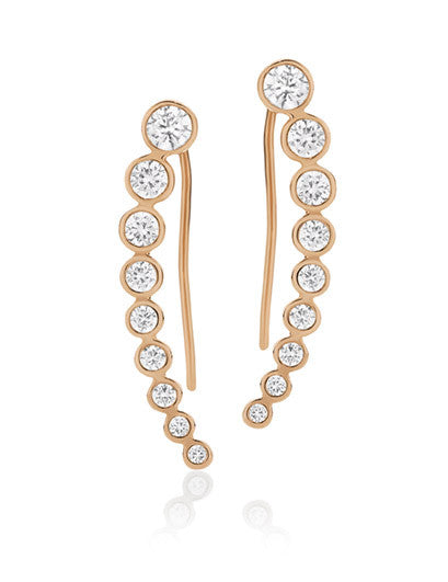 Rose gold plated Cubic Zirconia hook earrings