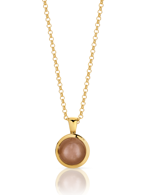 YGP Natural Peach Moonstone Necklace.