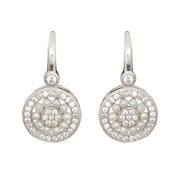 Sterling silver CZ & fresh water pearl earrings