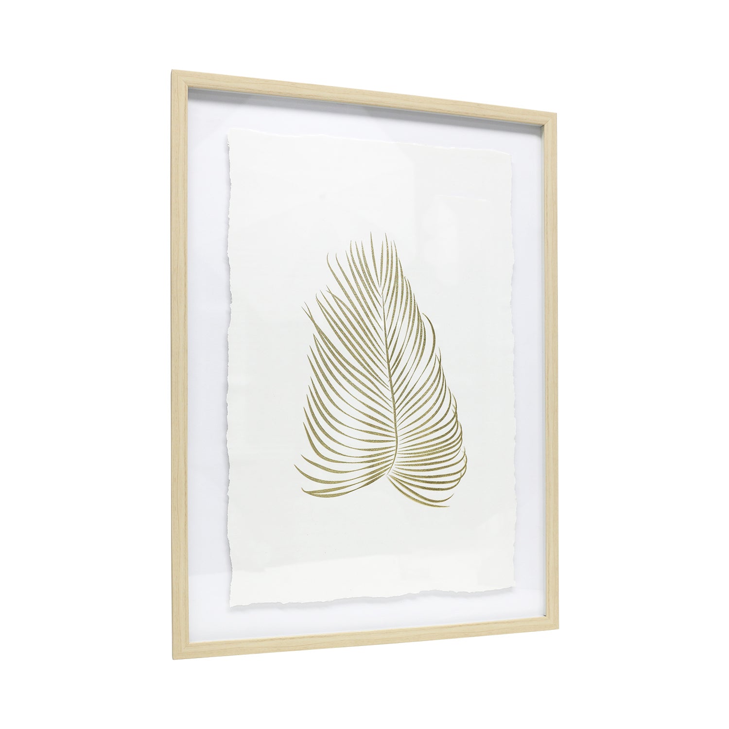 Tranquil Gold Feather Framed Art.