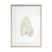 Tranquil Gold Feather Framed Art.
