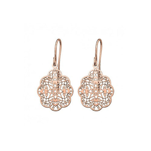 Rose gold plated drop earrings