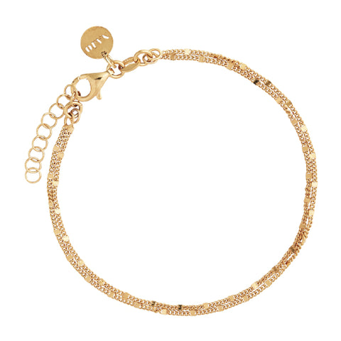 Double Link 14k Yellow Gold Charm Bracelet For Sale at 1stDibs | double  link bracelet gold, double link charm bracelet, elephant link bracelet