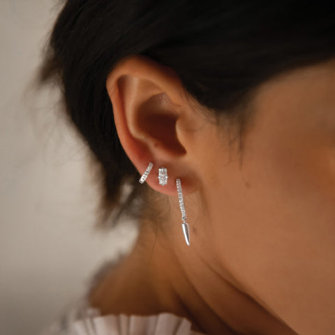 White topaz stud earrings
