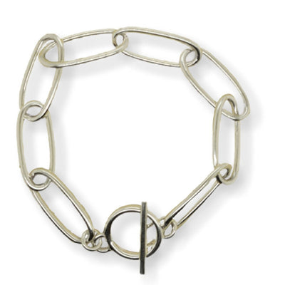 Sterling silver long link bracelet