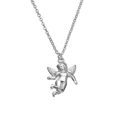 Sterling silver cherub necklace