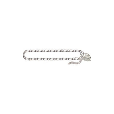 Sterling silver figaro padlock bracelet
