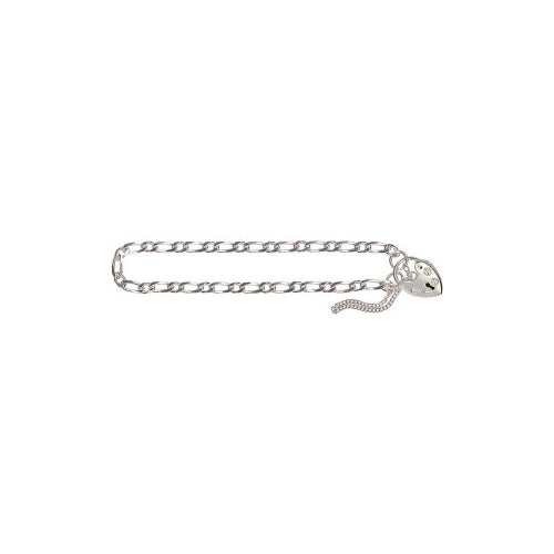 Sterling silver figaro padlock bracelet
