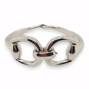 Sterling silver top clip snaffle bangle