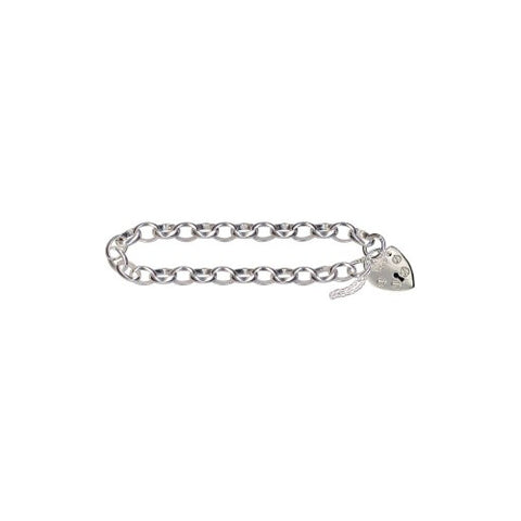Silver belcher padlock bracelet