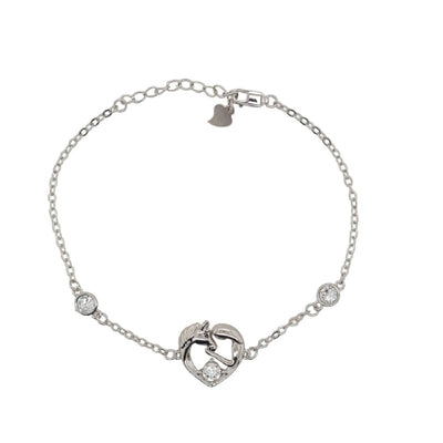 Sterling silver cz horse bracelet