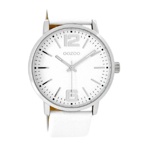 Oozoo 44mm silver white watch
