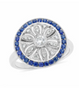 9ct white gold Diamond & Sapphire ring