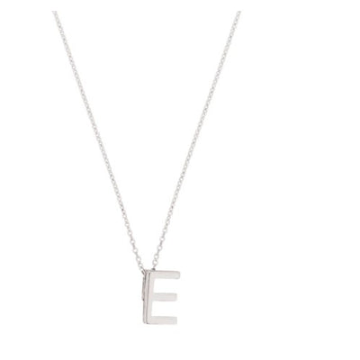Sterling silver E necklace