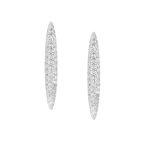 Ellani Collections silver drop cz earrings.