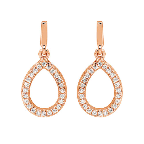 Rose plated drop earrings