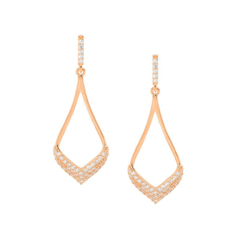 Sterling silver rose gold plated earring