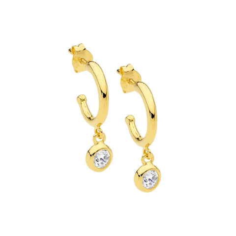 sterling silver gold plated CZ earrings.