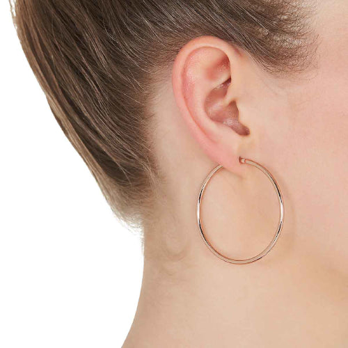 Sterling silver rose gold hoops