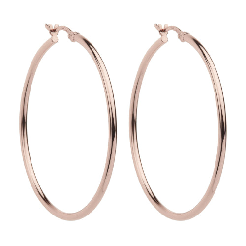 Sterling silver rose gold hoops