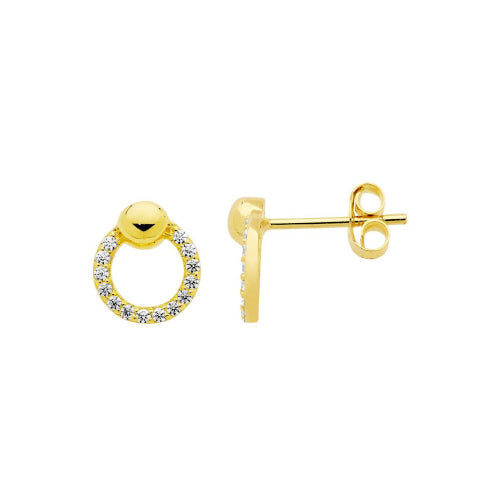 Sterling silver  gold plated cz earrings