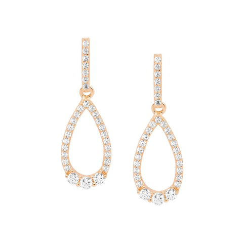 Rose gold plated tear drop earrings