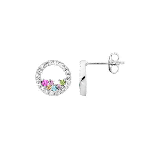 Sterling silver open circle earrings