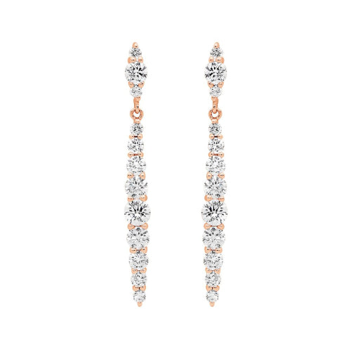 Rose gold plated CZ earrings