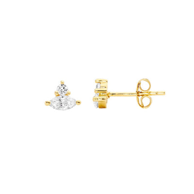 Gold plated CZ stud earrings
