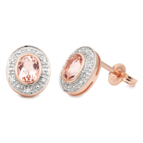 9ct rose gold Morganite earrings