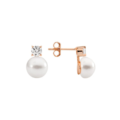 Freshwater pearl & gold plated earrings