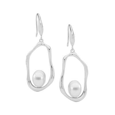 Silver wave earrings