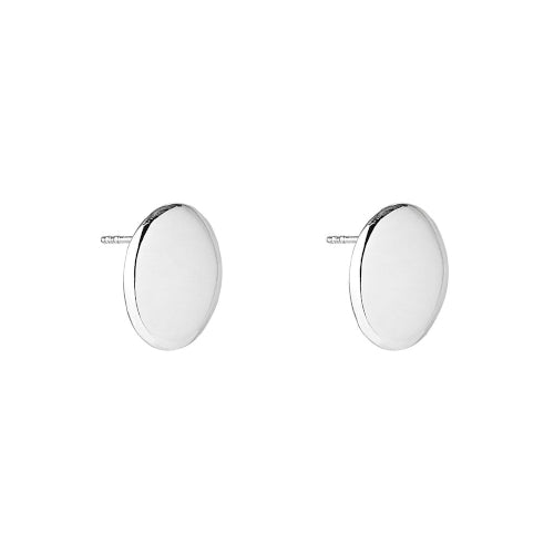 Sterling silver oval stud earrings