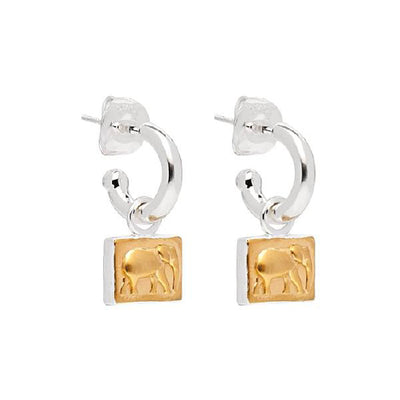 Elephant hoop earrings