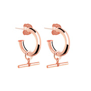 Sterling silver rose gold plated hoop
