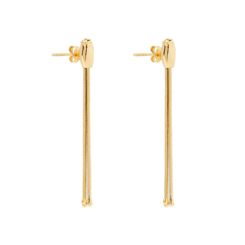 Yellow gold plated tassle earring