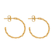 Curb Large Yellow Gold Hoop Earring