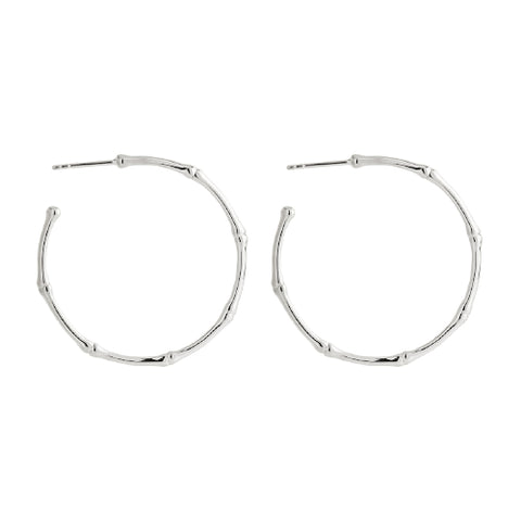 Silver bamboo large hoop