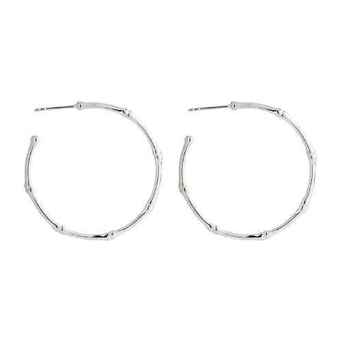 Silver bamboo large hoop