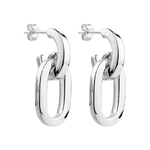 Luminary Silver Drop Stud Earrings